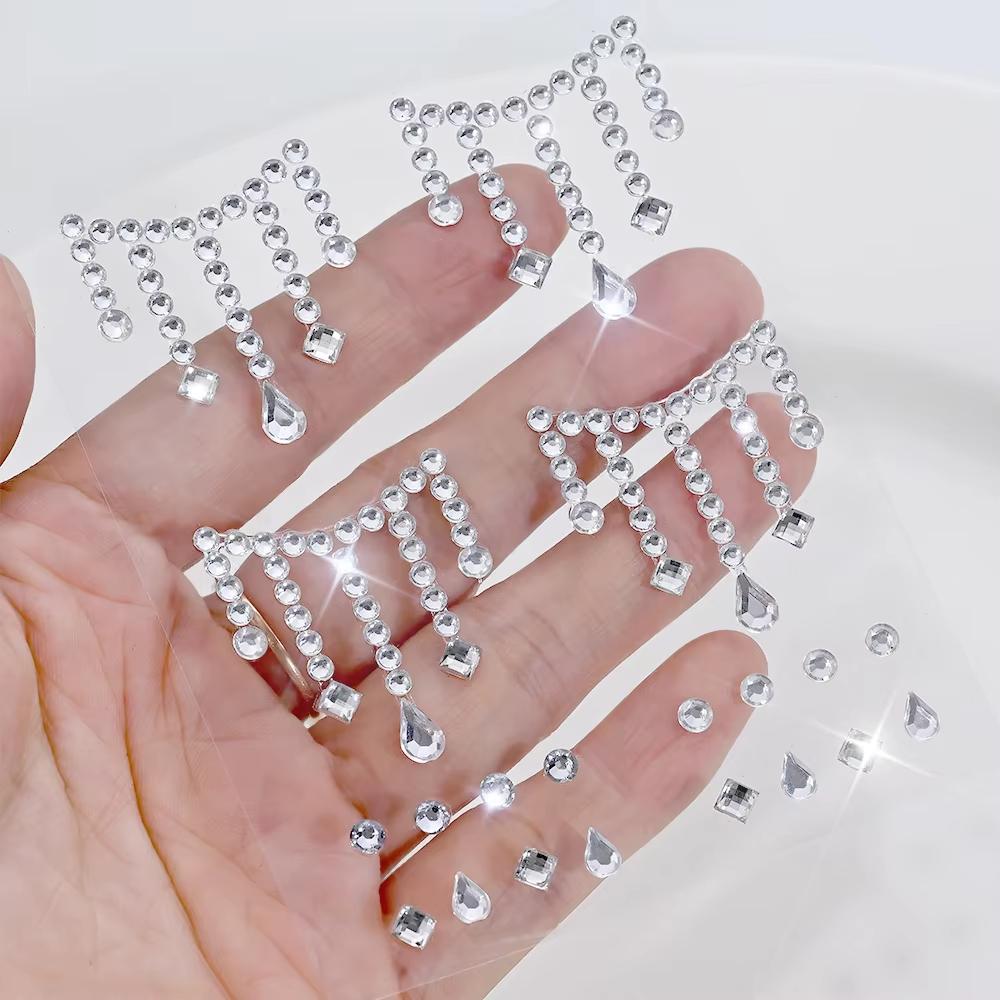 1/5シートフェイスジュエリーシール自作アイライナーダイヤモ - Body Jewelry Tattoo のレビューと価格