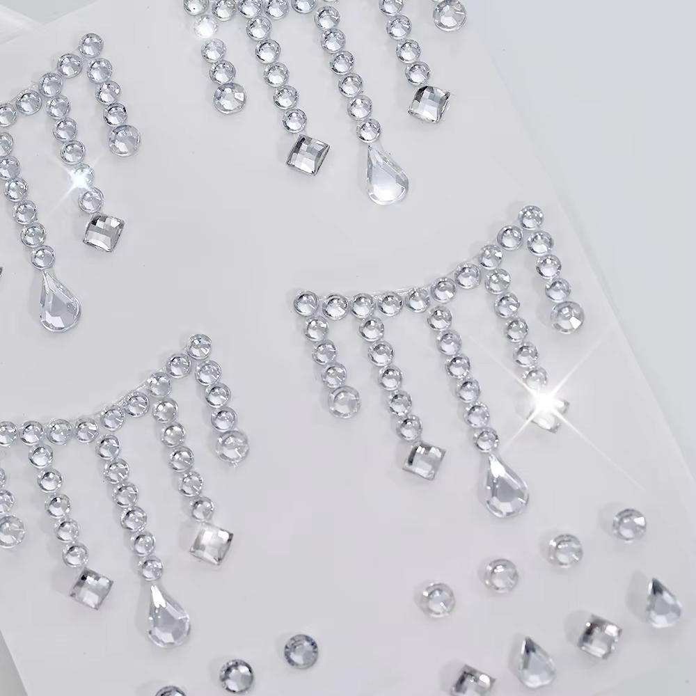 1/5シートフェイスジュエリーシール自作アイライナーダイヤモ - Body Jewelry Tattoo のレビューと価格