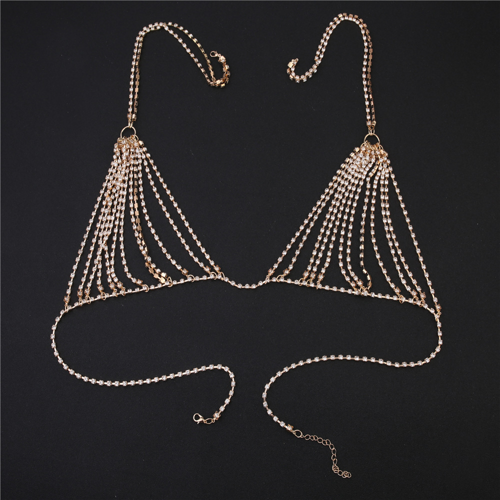 女性のための光沢のあるクリスタルラインストーンのブラ,胸のジ - Body Jewelry Charms のレビューと価格