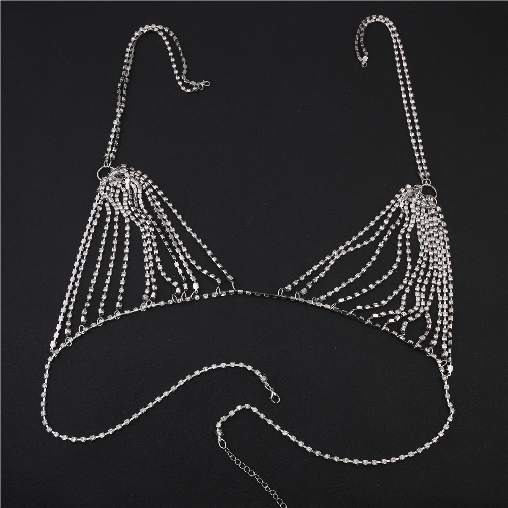 女性のための光沢のあるクリスタルラインストーンのブラ,胸のジ - Body Jewelry Charms のレビューと価格