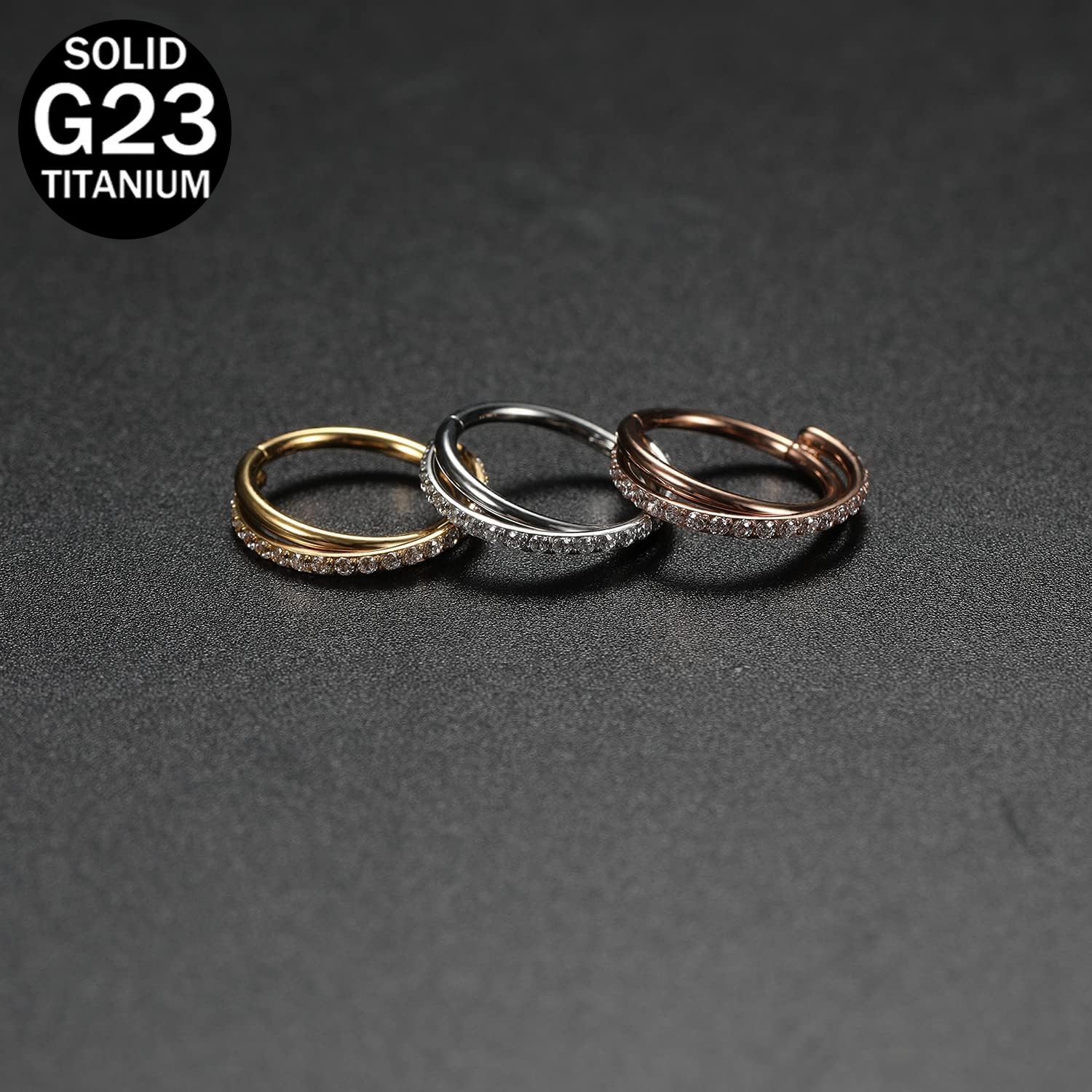 16 G軟骨イヤリングリングリングチタン鼻輪1点、カセットイ - Clicker Ring Seamless のレビューと価格